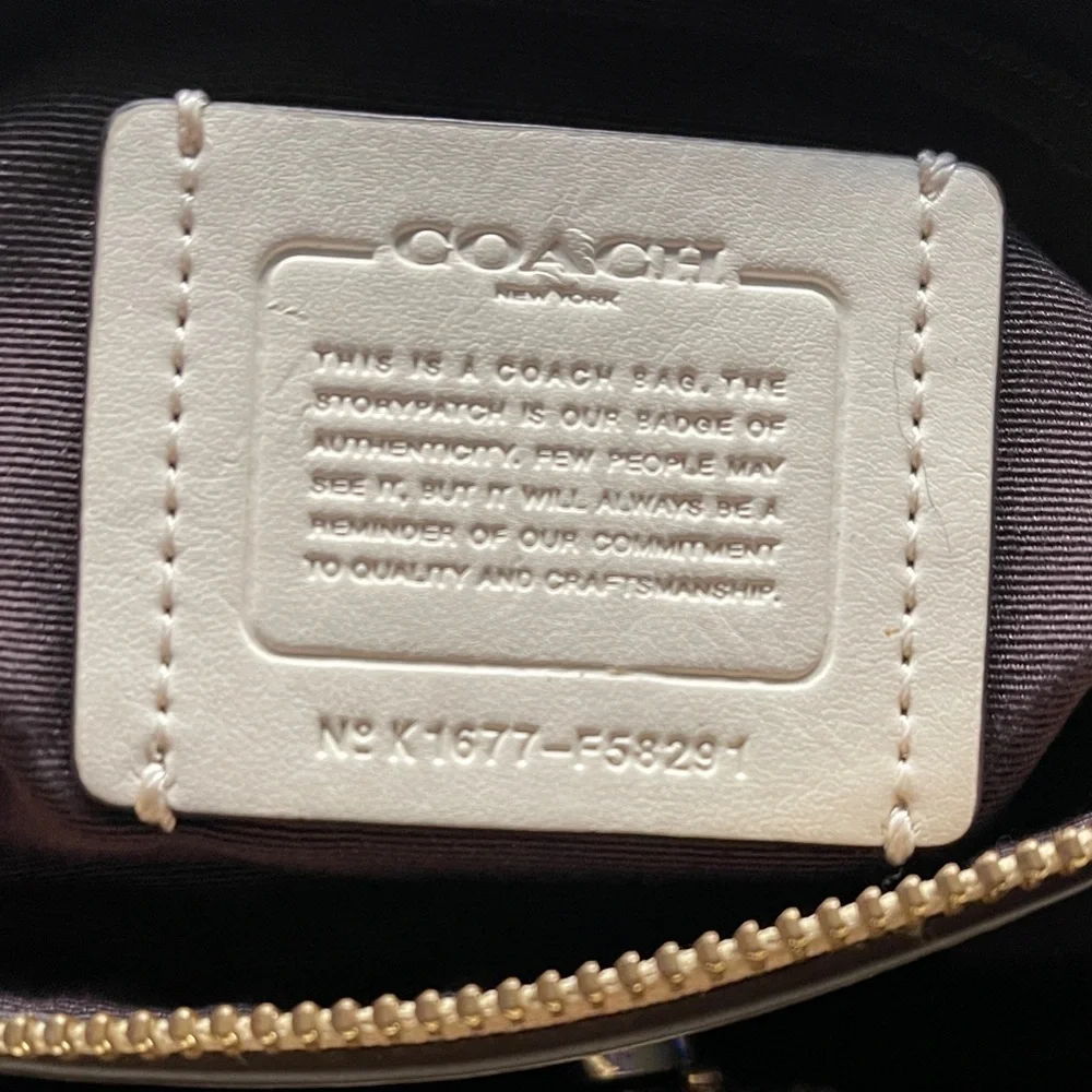 Coach Tan and White Satchel Bag